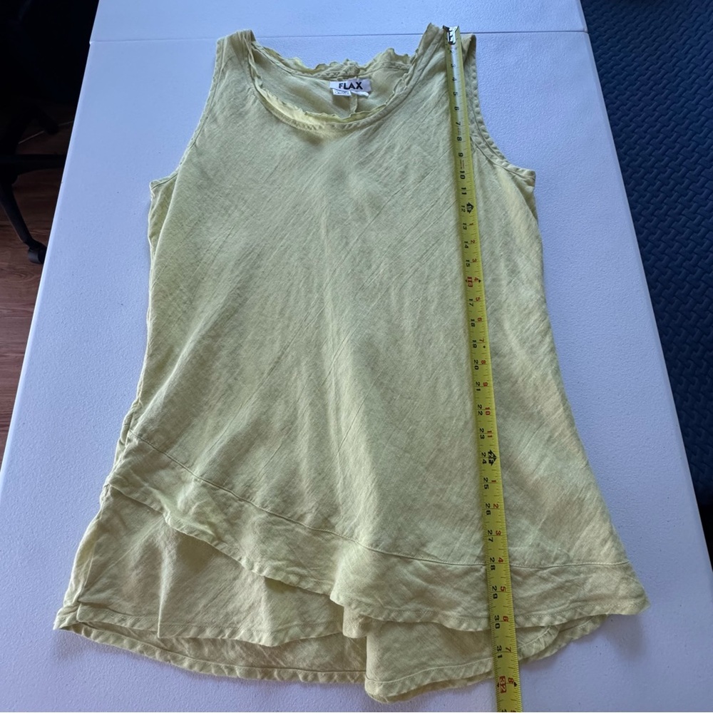 Flax Women's Light Green Linen Sleeveless Dress Size L - Picture 9 of 10